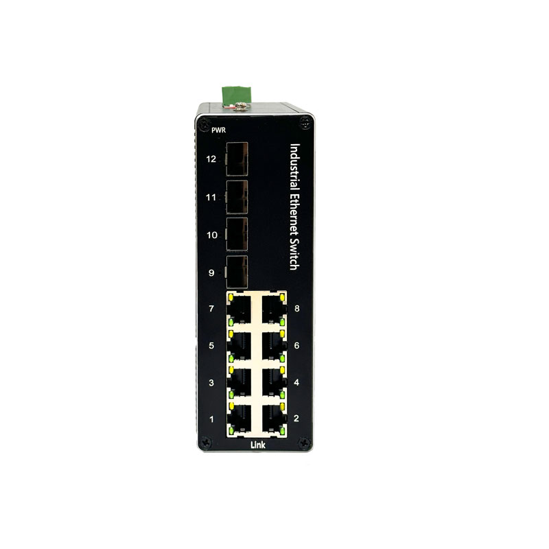 8*10/100Base-TX+4*10/100/1000 Base-FX Industrial Gigabit seamless redundant ring network switch