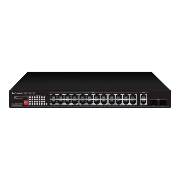 28 Ports Full Giga PoE Switch with 2 SFP slot